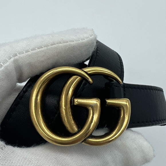 Authentic Gucci Marmont 20mm thin Black leather belt - Picture 6 of 10